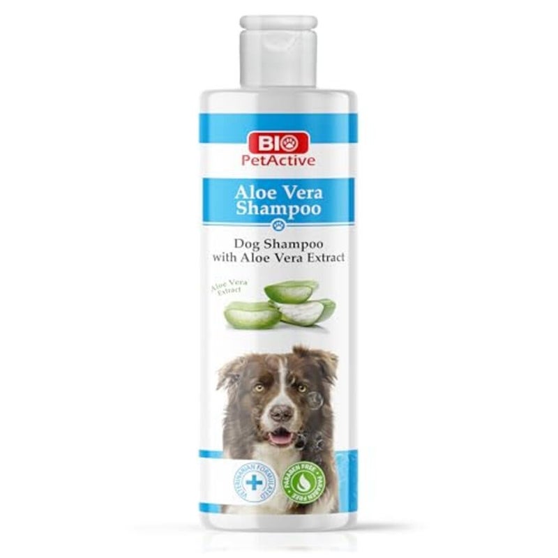 Bio PetActive شامبو بيولوجي للحيوانات الأليفة للكلاب مع مستخلص الألوة فيرا - عناية تنظيف وترطيب للبشرة الحساسة والعادية، خالي من البارابين، متوازن الحموضة + مكونات طبيعية - 13.53 أونصة سائلة - Image 1